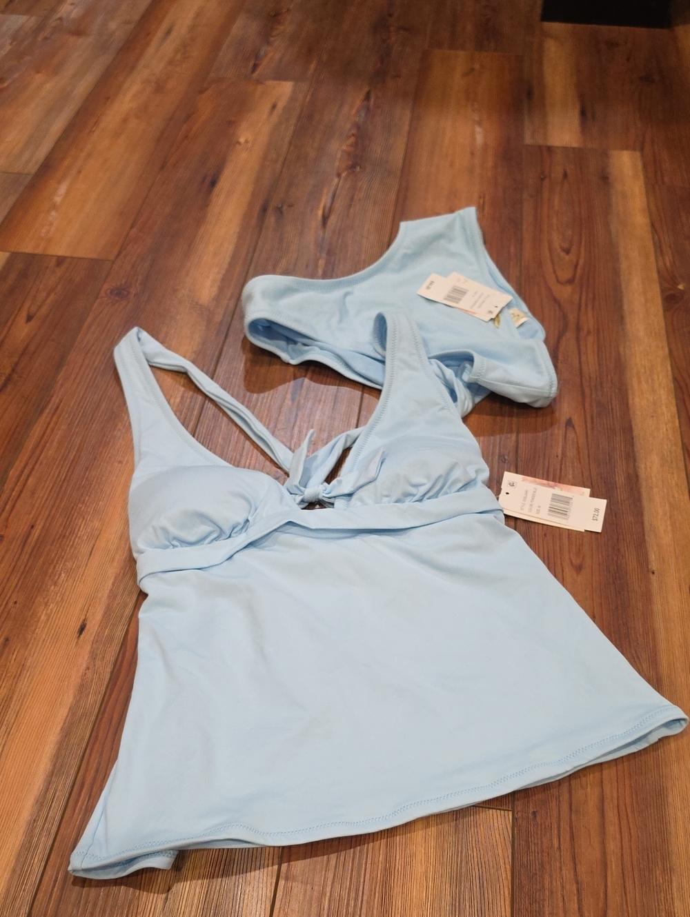 Jessica Simpson Light Blue Tankini Top with Matching Bikini Bottom